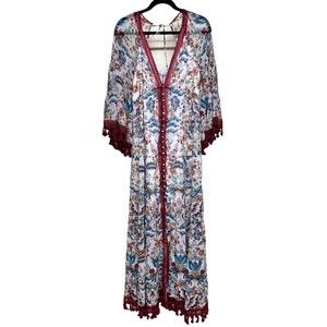 Alice + Olivia Alexandria Maxi Dress Nicky Hilton Floral Tassels Women’s Size 12